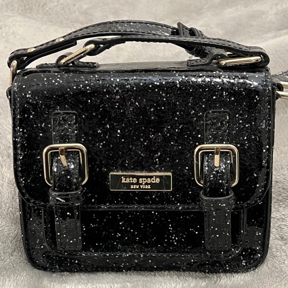 Kate spade black mini saddle bag
